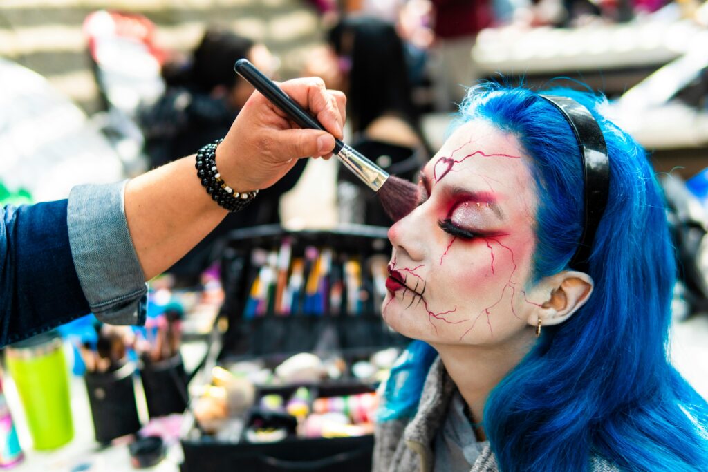makeup cosplay sur modèle 